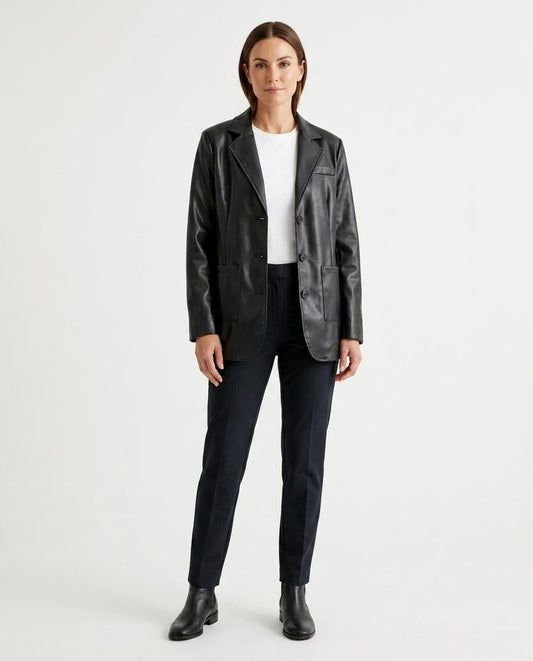 Nord Wear - Kesan | Faux Leather Single-Breasted Blazer Women