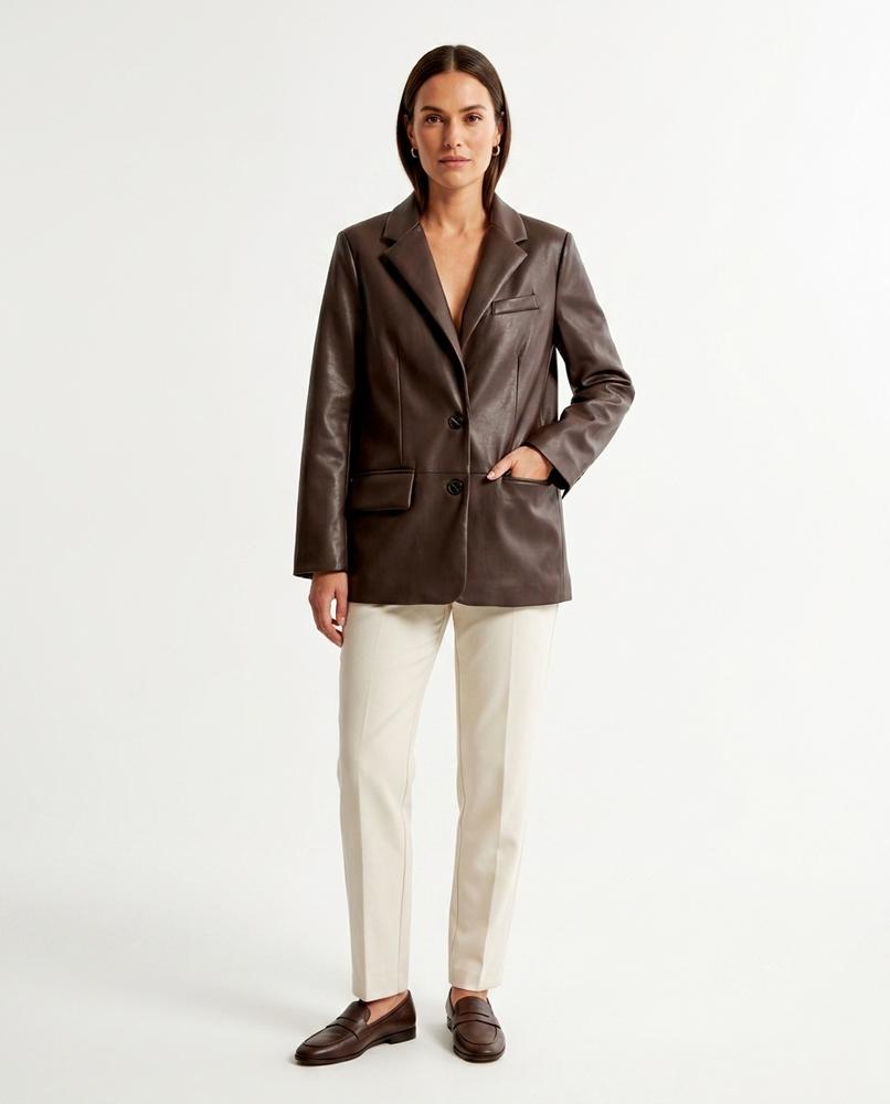Nord Wear - Kasol | Faux Leather Single-Breasted Blazer Women