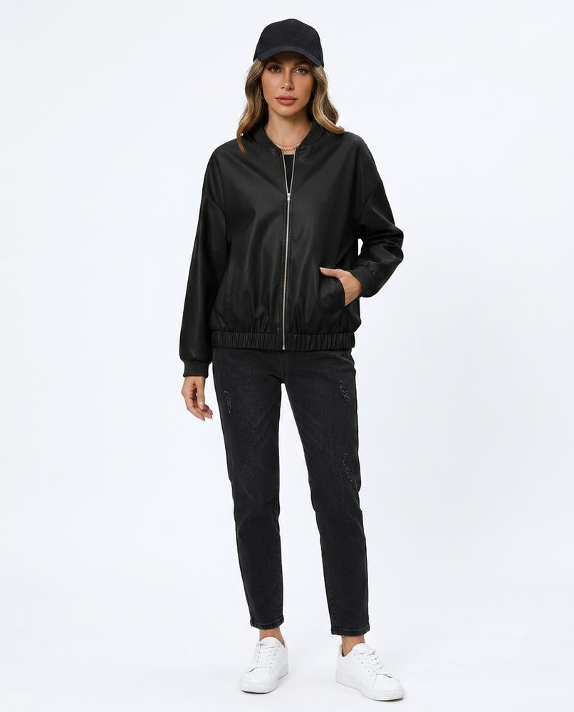 Nord Wear - Ronav | Zip-Up Faux Leather Jacket Women