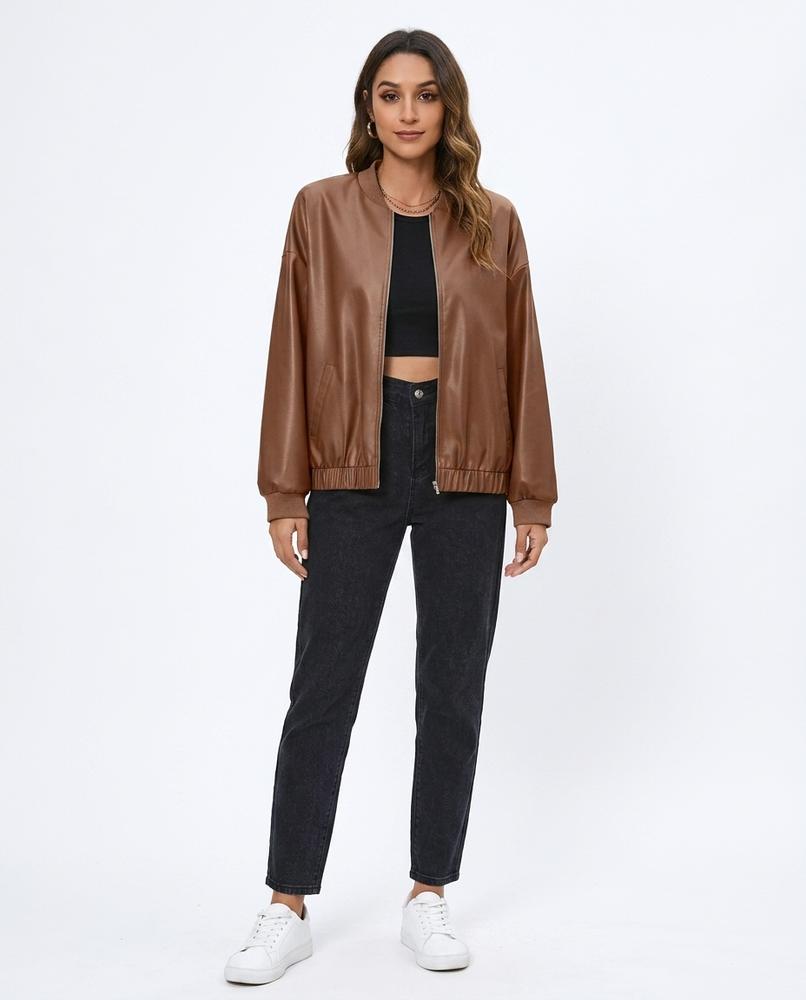 Nord Wear - Ronav | Zip-Up Faux Leather Jacket Women
