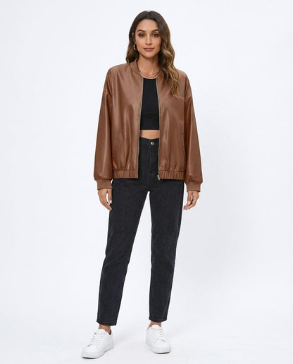 Nord Wear - Ronav | Zip-Up Faux Leather Jacket Women