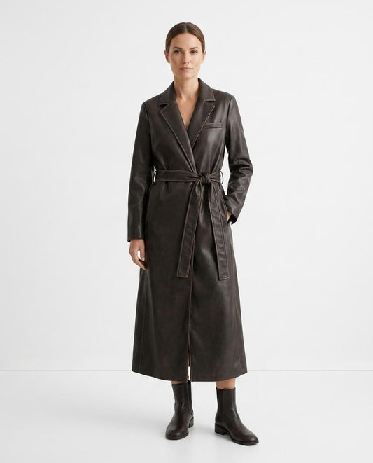 Nord Wear - Zever | Faux Leather Belted Coat Women