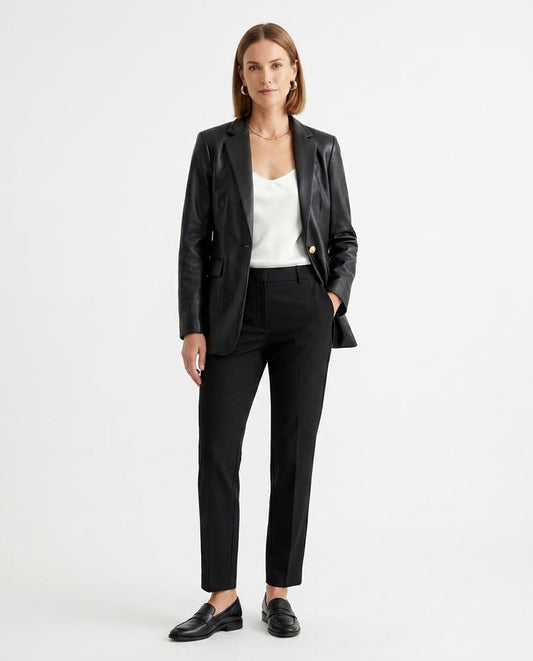 Nord Wear - Rikar | Faux Leather Single-Breasted Blazer Women