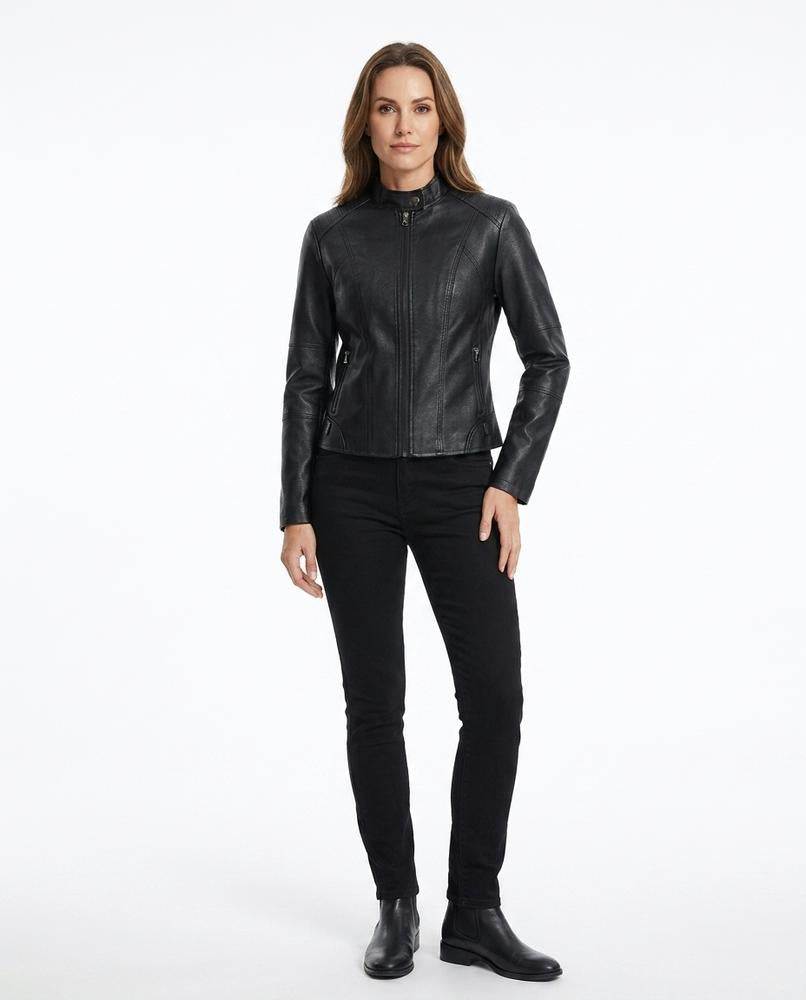 Nord Wear - Lolan | Fitted Zippered Leather Jacket Women