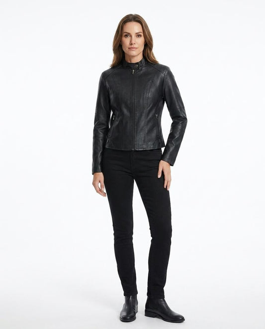Nord Wear - Lolan | Fitted Zippered Leather Jacket Women