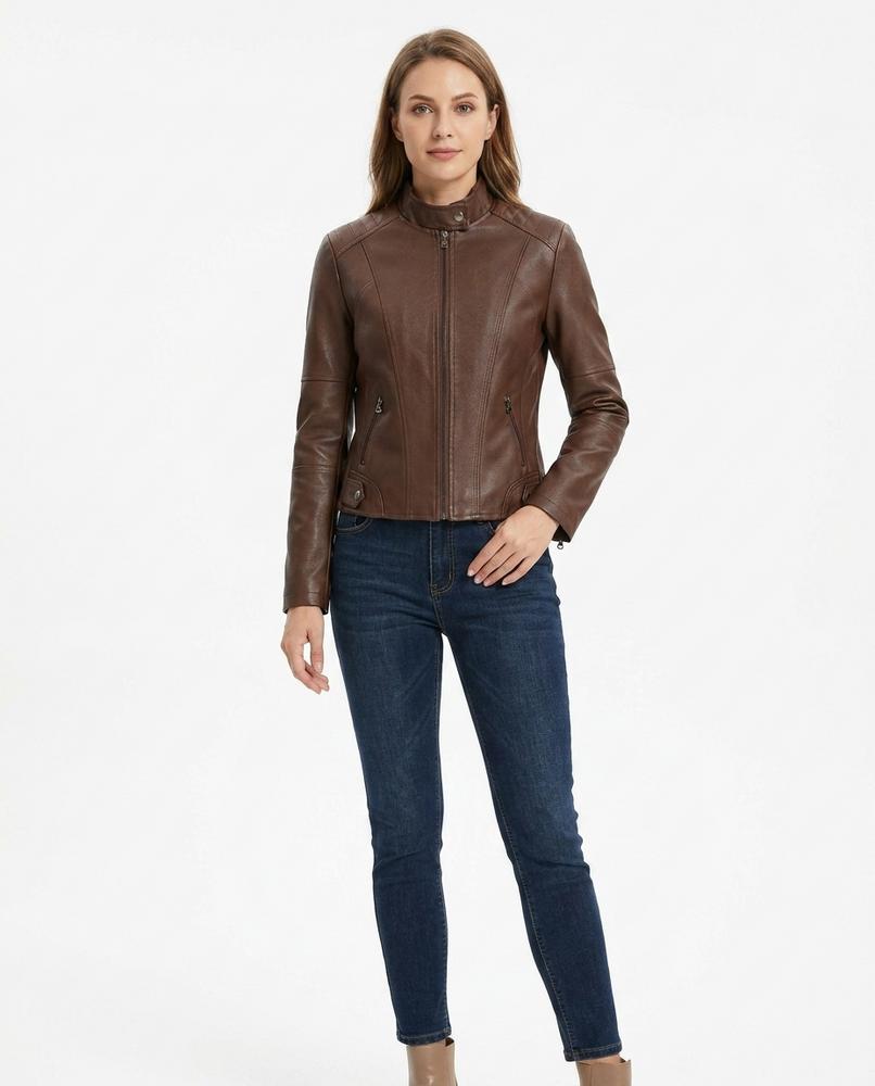 Nord Wear - Lolan | Fitted Zippered Leather Jacket Women