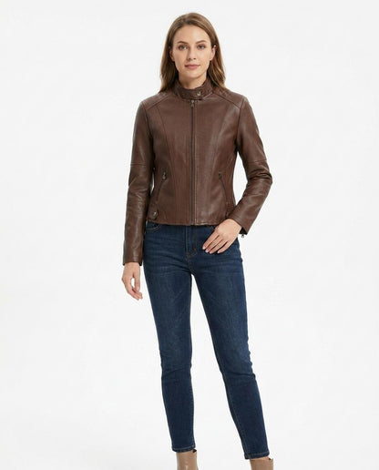 Nord Wear - Lolan | Fitted Zippered Leather Jacket Women