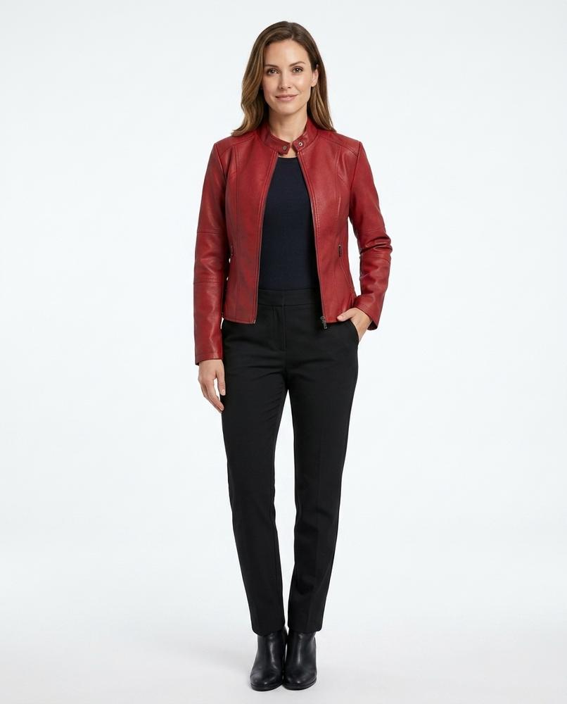 Nord Wear - Lolan | Fitted Zippered Leather Jacket Women
