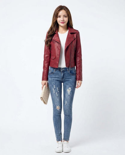 Nord Wear - Calen | Asymmetrical Faux-Leather Leather Jacket Women