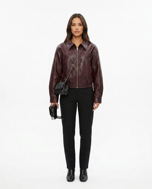 Nord Wear - Lolen | Faux Leather Zip-Up Jacket Women