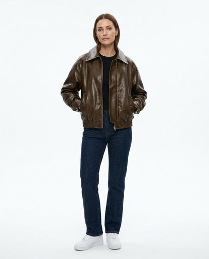 Nord Wear - Nohal | Washed-Look Zip-Up Leather Jacket Men