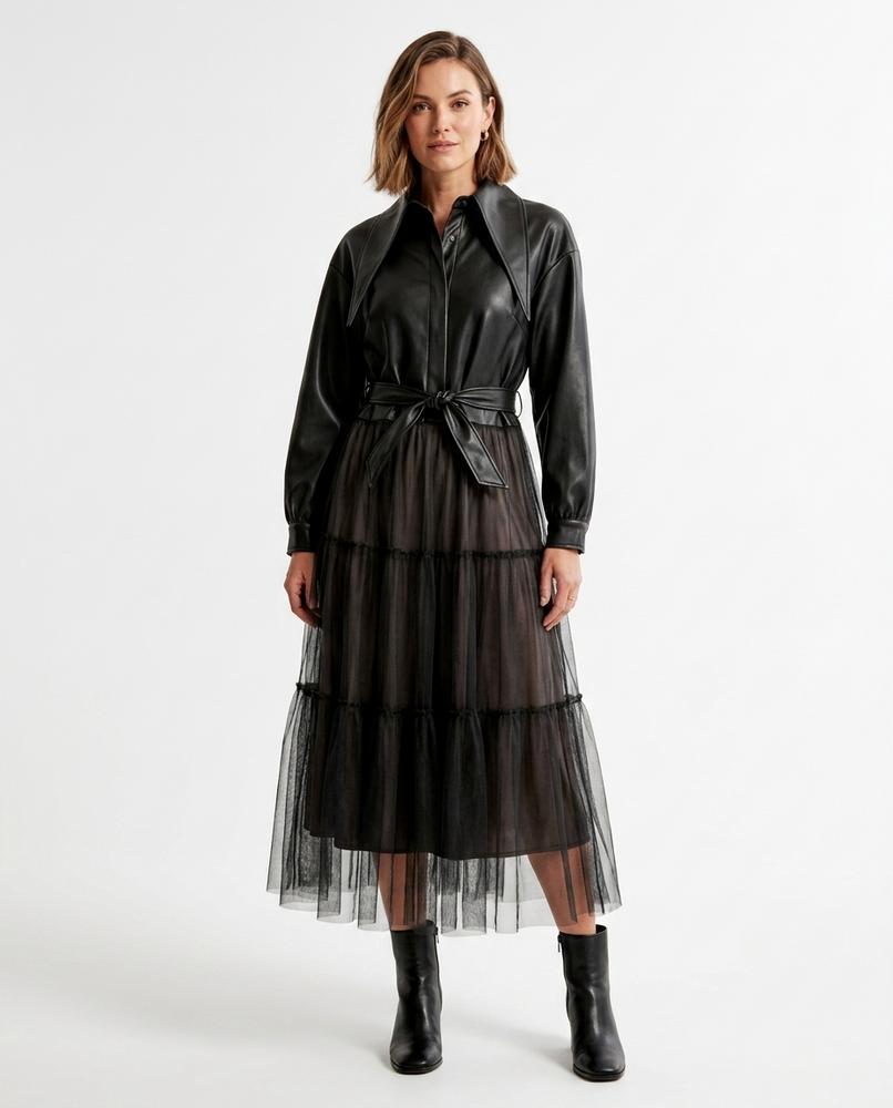 Nord Wear - Allin | Mixed-Material Belted Midi Dress Women