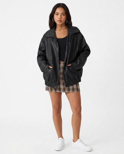 Nord Wear - Rasol | Faux Leather Oversized Jacket Women
