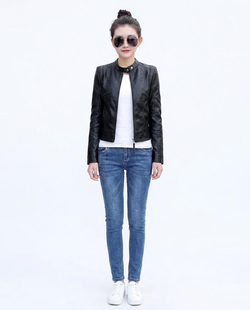 Nord Wear - Tiren | Faux-Leather Cropped Leather Jacket Women