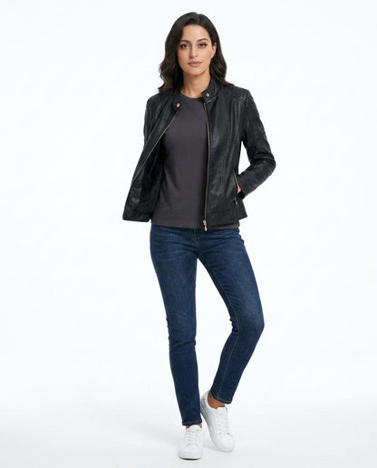 Nord Wear - Elken | Shearling-Lined Fitted Leather Jacket Women