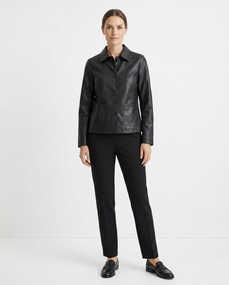 Nord Wear - Yosel | Button-Up Collared Leather Jacket Women