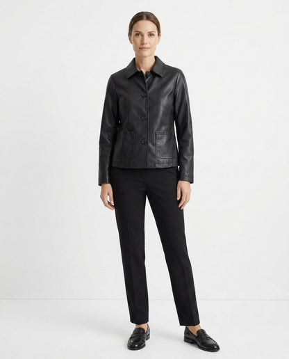 Nord Wear - Yosel | Button-Up Collared Leather Jacket Women