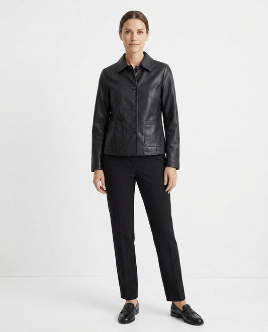 Nord Wear - Yosel | Button-Up Collared Leather Jacket Women