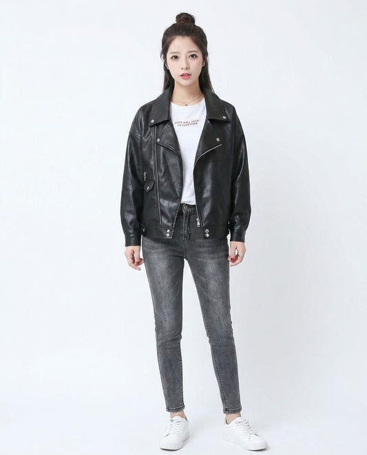 Nord Wear - Vavar | Oversized Asymmetrical Leather Jacket Women