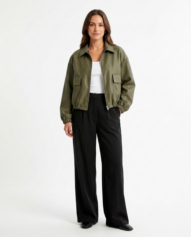 Nord Wear - Selen | Faux-Leather Cropped Jacket Women