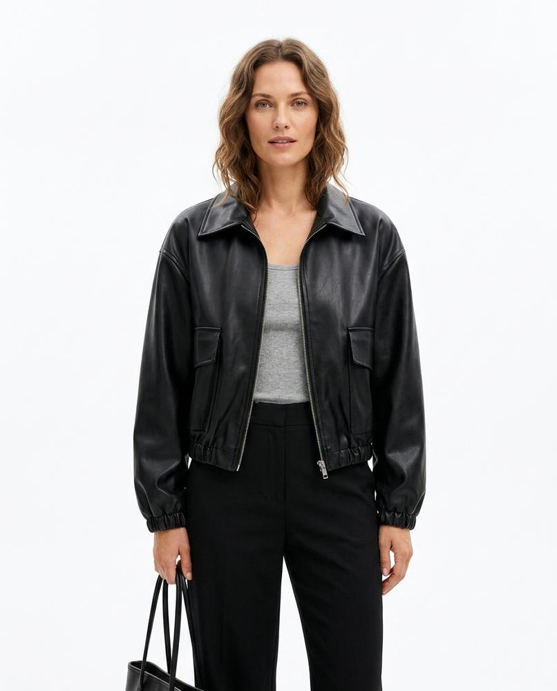 Nord Wear - Selen | Faux-Leather Cropped Jacket Women