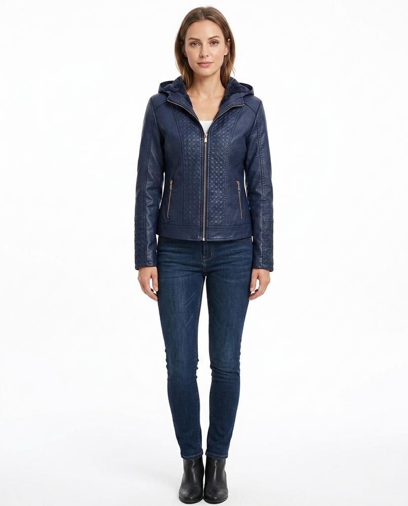 Nord Wear - Cator | Quilted Hooded Leather Jacket Women
