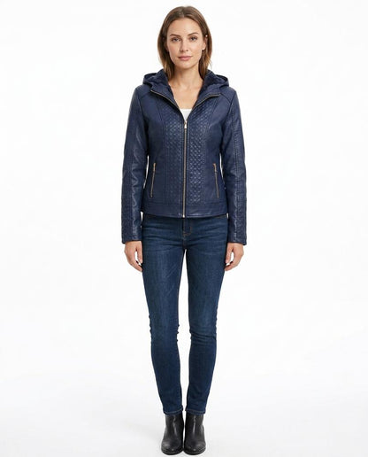 Nord Wear - Cator | Quilted Hooded Leather Jacket Women