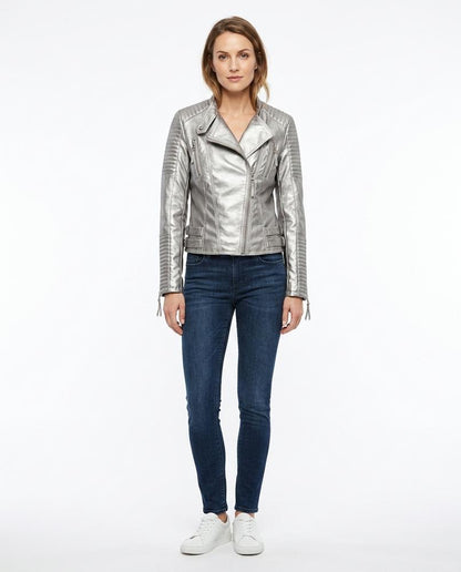 Nord Wear - Nikar | Quilted Asymmetrical Leather Jacket Women