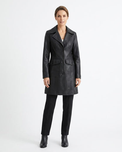 Nord Wear - Tiven | Faux Leather Button-Front Coat Women