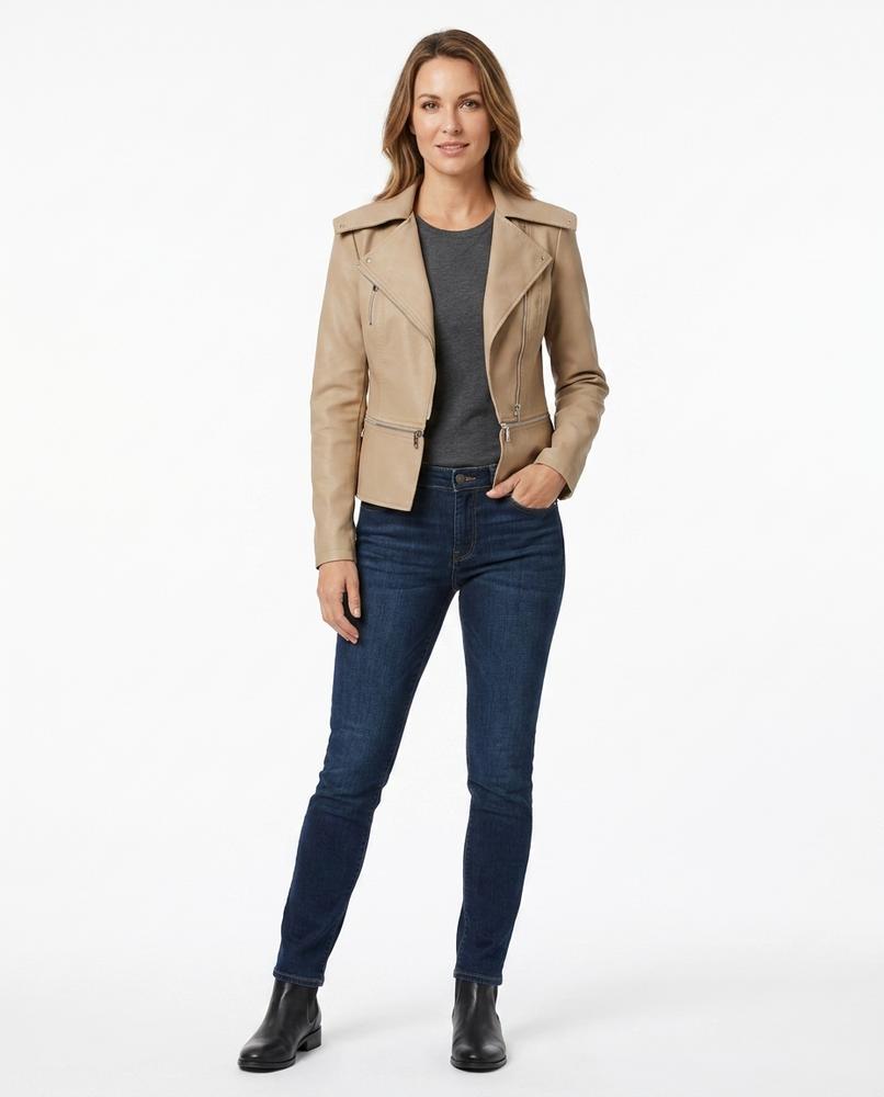 Nord Wear - Elram | Asymmetrical Fitted Leather Jacket Women