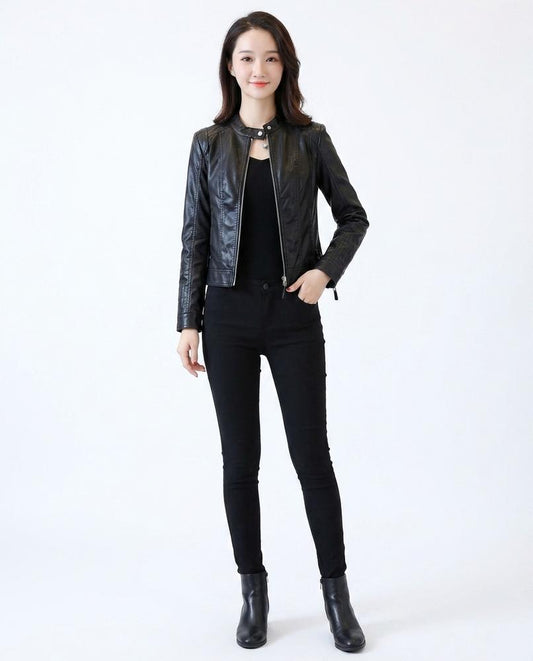 Nord Wear - Zelin | Fitted Zippered Leather Jacket Women