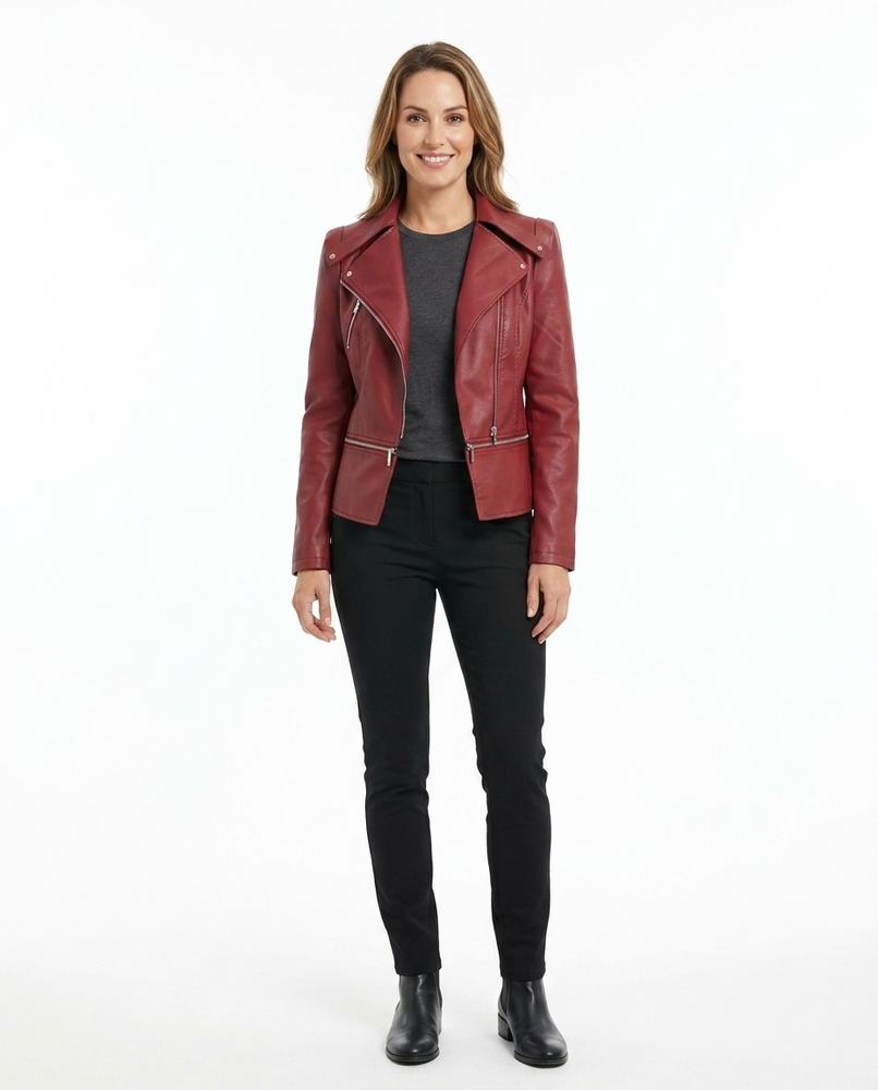 Nord Wear - Elram | Asymmetrical Fitted Leather Jacket Women
