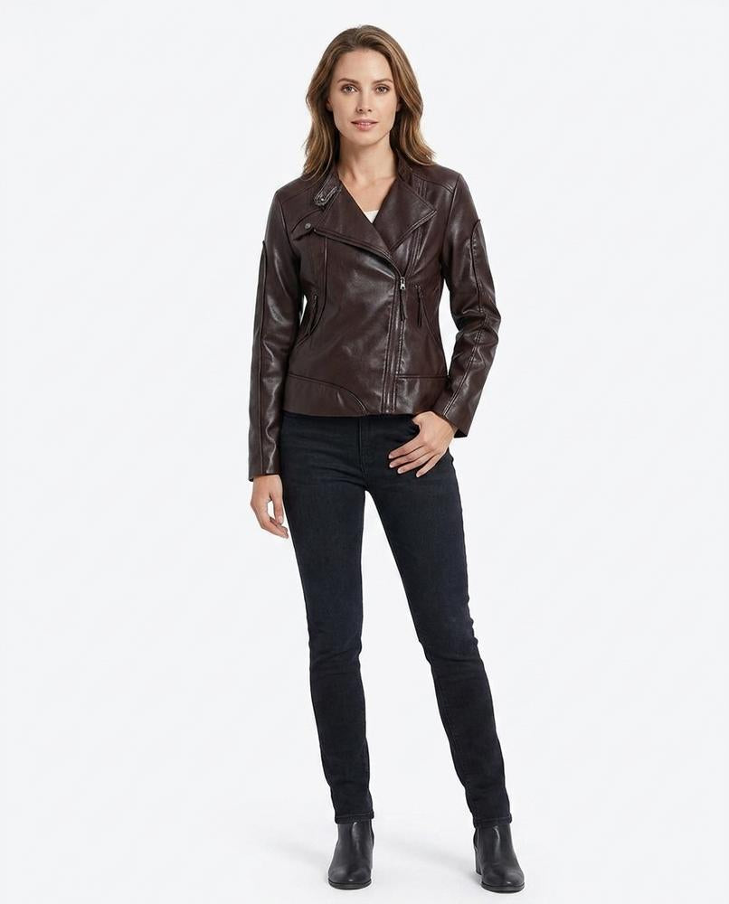 Nord Wear - Lylen | Asymmetrical Fitted Leather Jacket Women