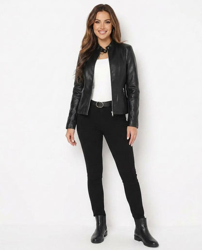 Nord Wear - Timer | Faux-Leather Slim-Fit Leather Jacket Women