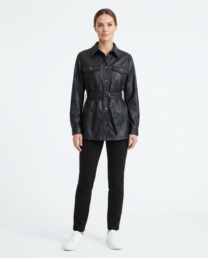 Nord Wear - Leren | Coated Belted Jacket Women