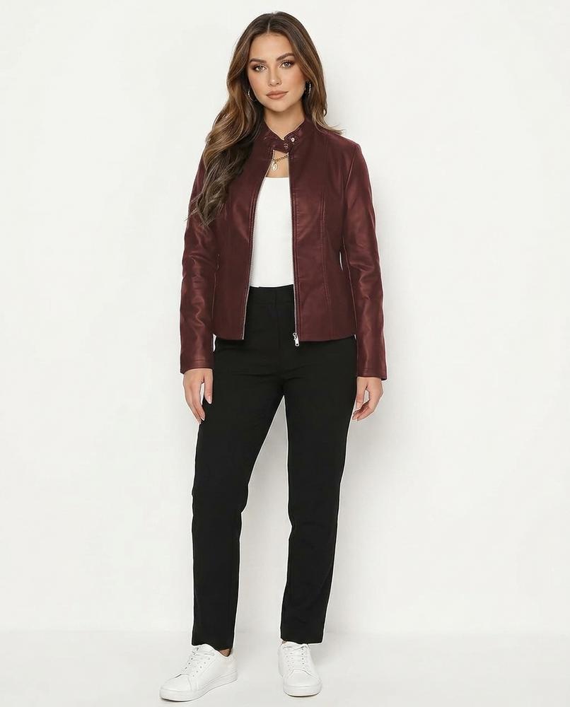 Nord Wear - Timer | Faux-Leather Slim-Fit Leather Jacket Women