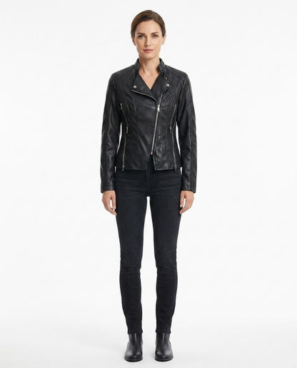 Nord Wear - Zaram | Quilted Asymmetrical Leather Jacket Women