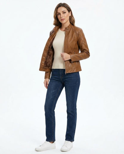 Nord Wear - Novar | Faux Leather Zipped Jacket Women