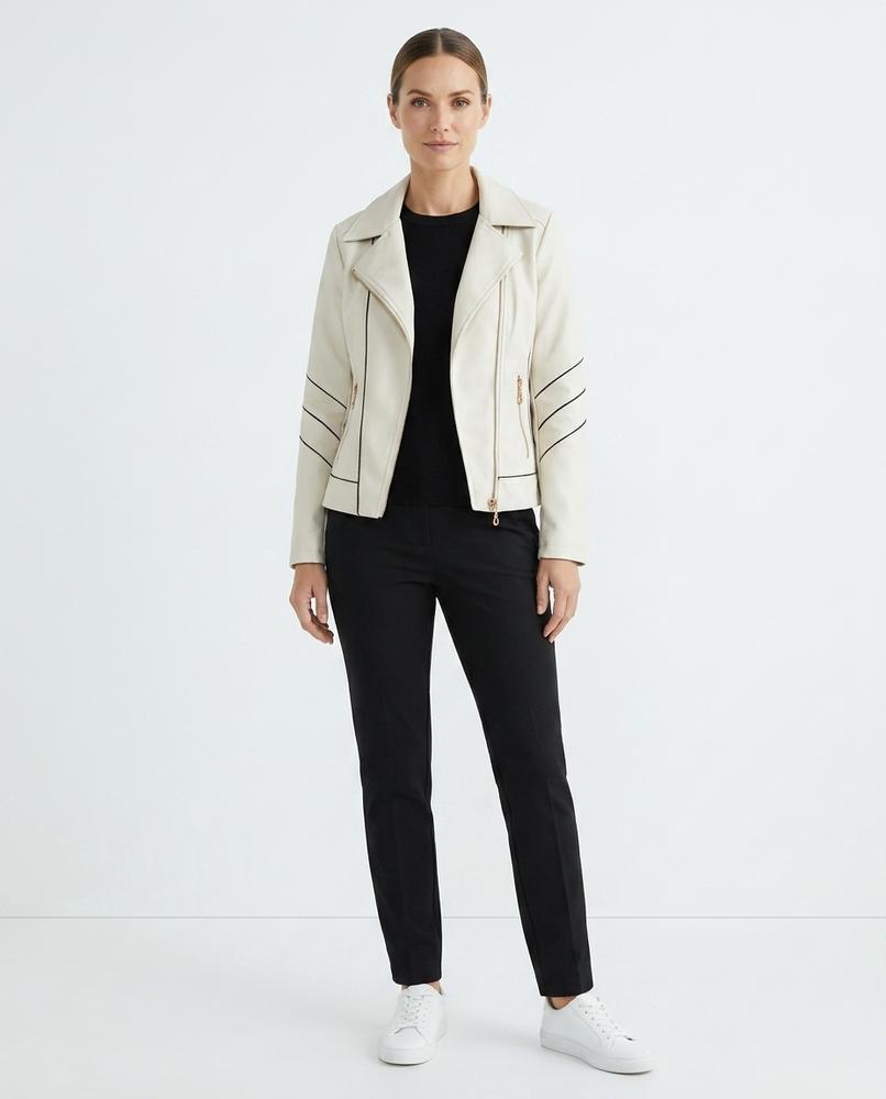 Nord Wear - Alran | Piped Fitted Leather Jacket Women