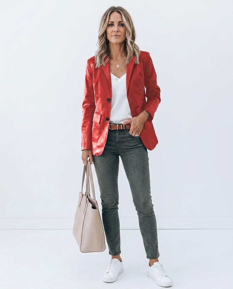 Nord Wear - Alrel | Faux Leather Single-Breasted Blazer Women