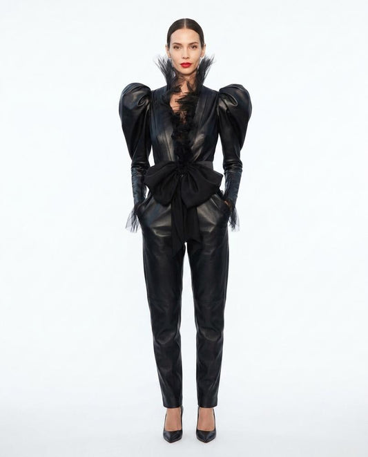Nord Wear - Vavin | Leather-Look Puff-Sleeve Jumpsuit Women