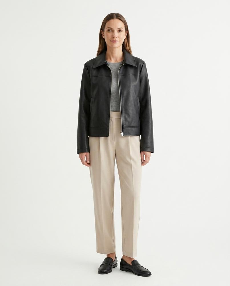 Nord Wear - Yotal | Faux Leather Zip-Up Jacket Women