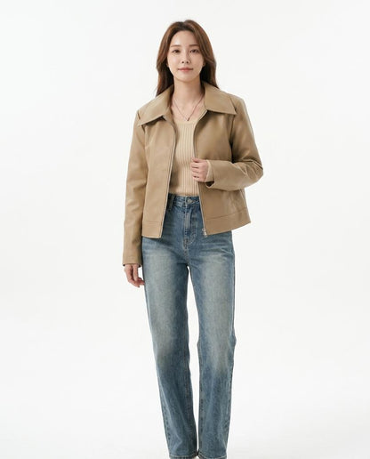 Nord Wear - Yotal | Faux Leather Zip-Up Jacket Women