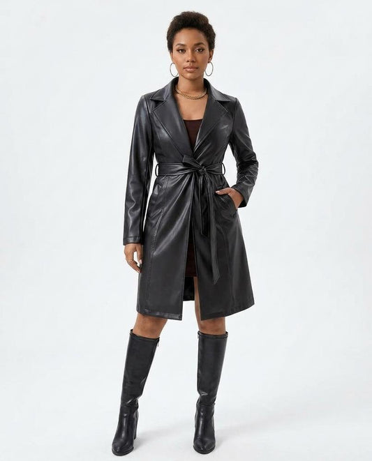 Nord Wear - Davel | Faux-Leather Belted Coat Women
