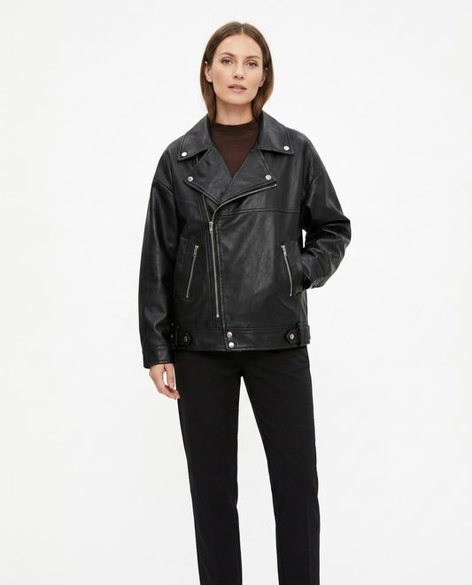 Nord Wear - Maser | Oversized Asymmetrical Leather Jacket Women