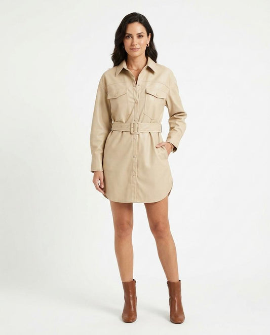Nord Wear - Nosil | Belted Faux-Leather Dress Women