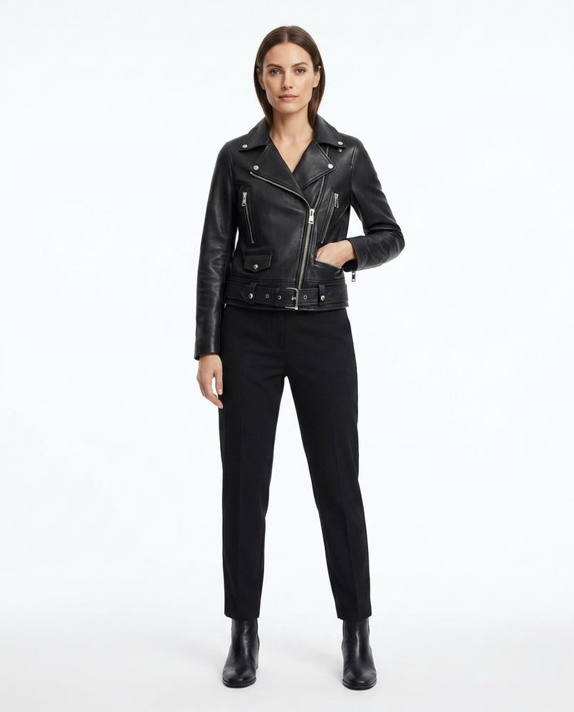 Nord Wear - Sasin | Asymmetrical Belted Leather Jacket Women
