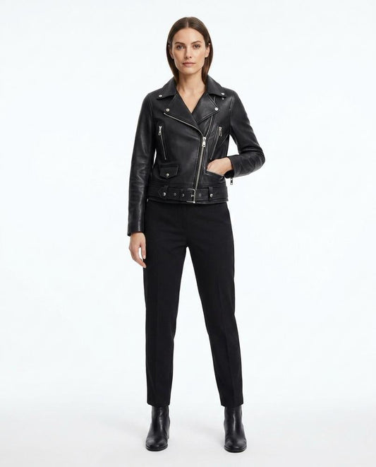 Nord Wear - Sasin | Asymmetrical Belted Leather Jacket Women