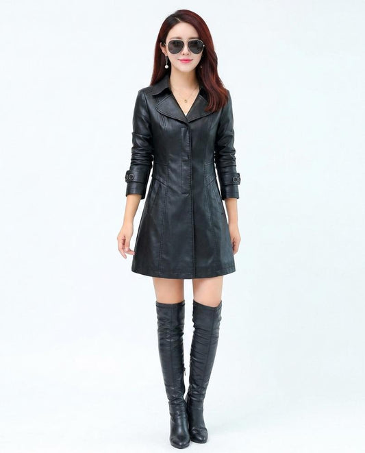 Nord Wear - Lyser | Faux Leather Single-Breasted Coat Women