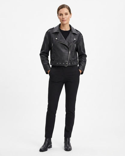 Nord Wear - Yoram | Asymmetrical Belted Leather Jacket Women
